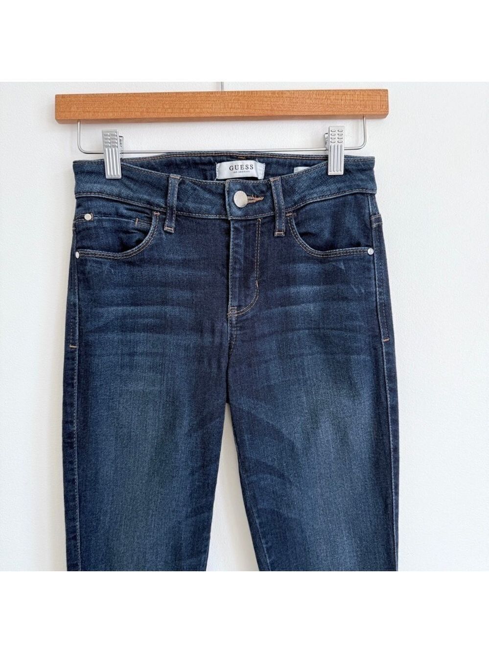 Guess Los Angeles Sexy Curve Dark Wash Womens Denim Jeans Size 24 Mid Rise - Picture 2 of 11